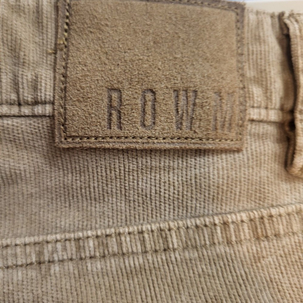 ROWM Mens Corduroy Pants Tan Khaki Straight Leg Five Pocket Trousers 36x30
